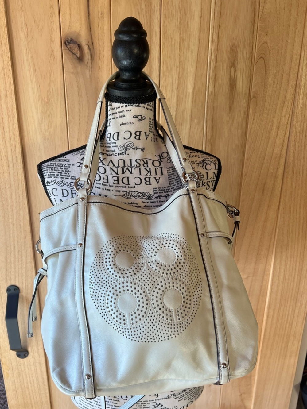 Coach Audrey Pearlized Leather Shoulder Bag, Good Used Condition